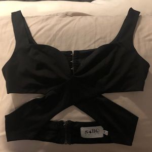 SaboSkirt Black cutout crop top